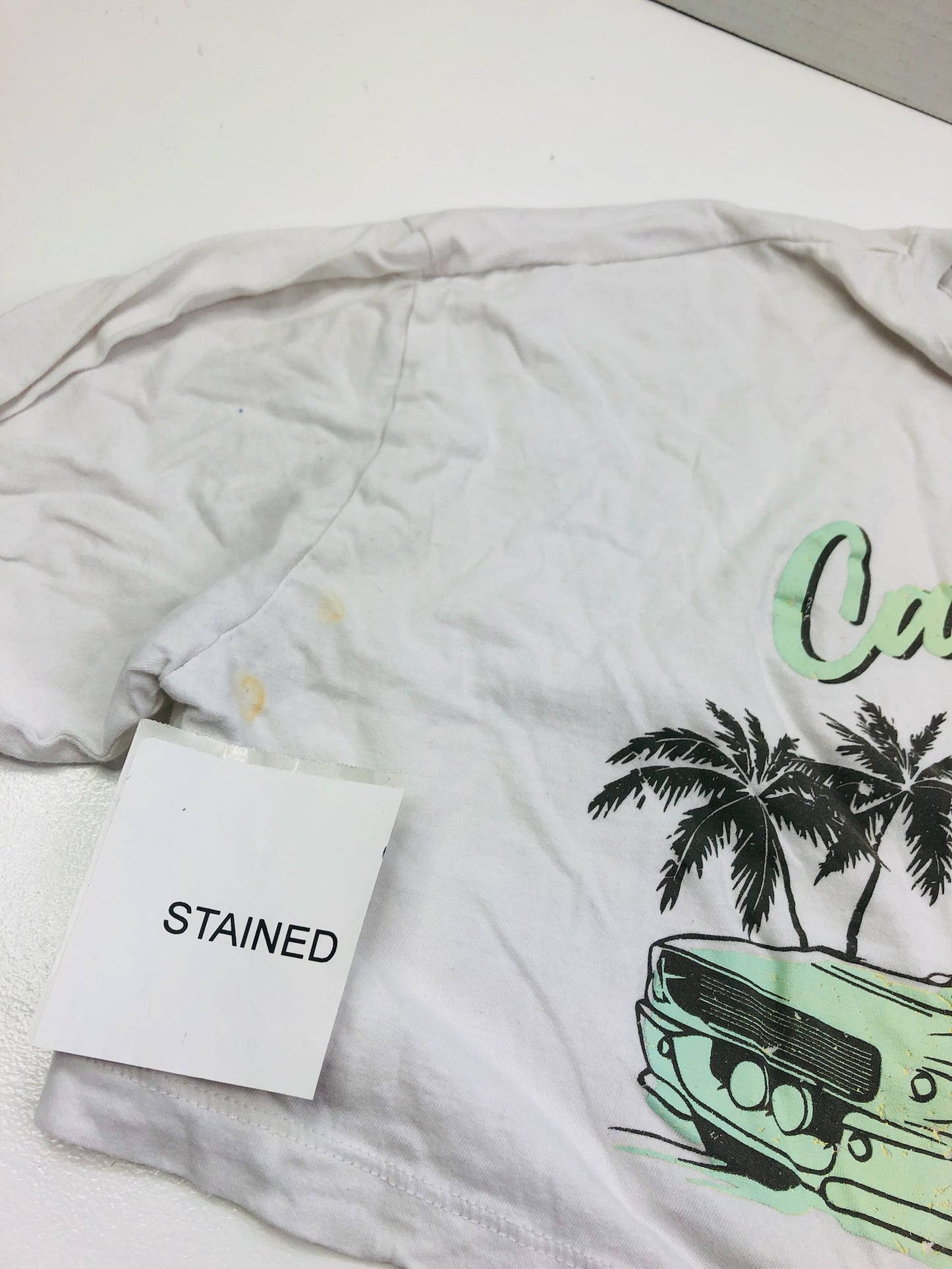 ❗️Stained: Bluenotes White Long Sleeve Crop Shirt  with "California" 14-16