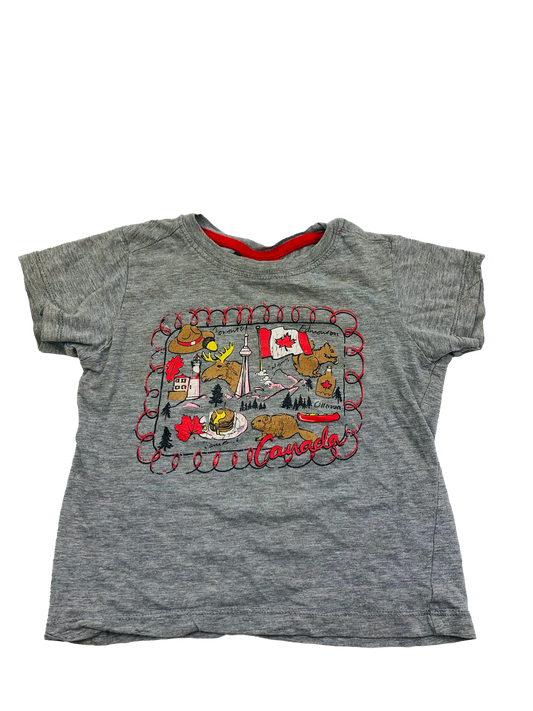 Canada Strong & Free Grey with Decal T-Shirt  4T