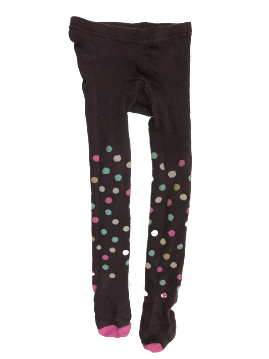 Brown Tights with Multicoloured Polka Dots 4-7