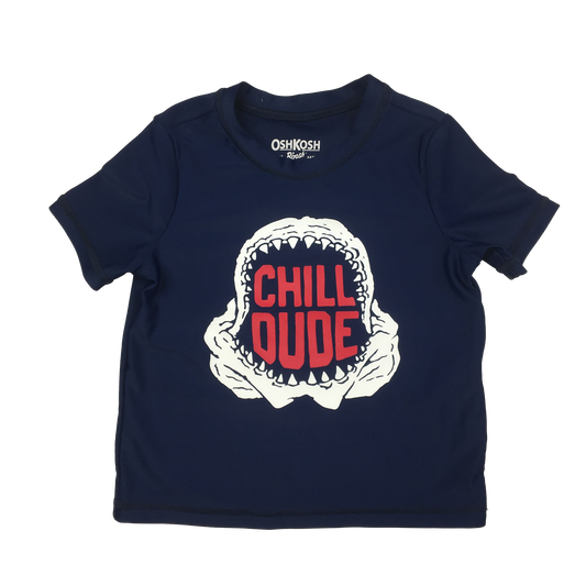 OshKosh Navy Rash Guard with "Chill Dude" 12M