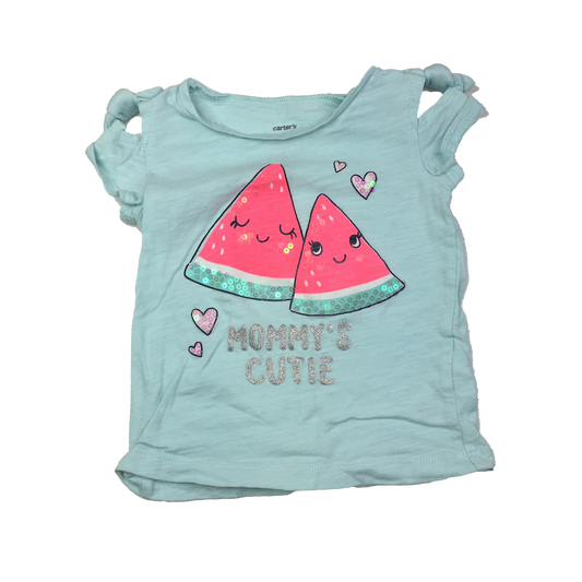 Carter's Turquoise T-Shirt with "Mommy's Cutie" 18M