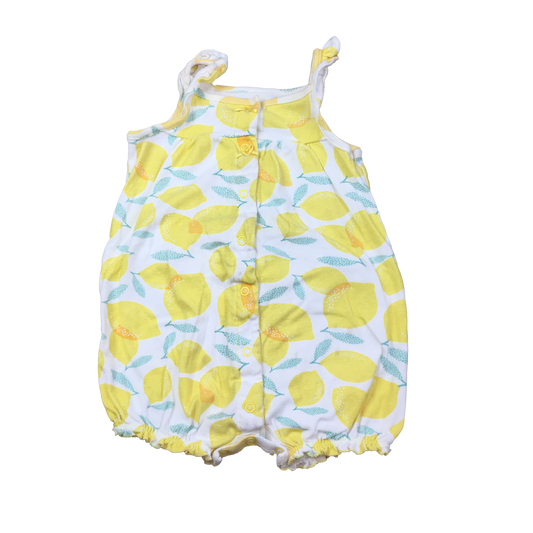 ❗️Stained: Child of Mine White Romper with Lemons 24M