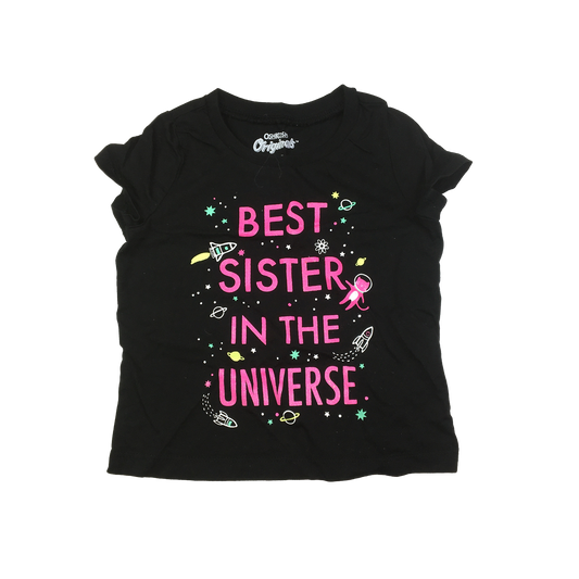 OshKosh Black T-Shirt "Best Sister In The Universe" 12M