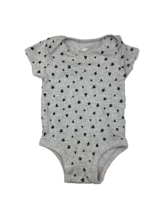 Roco Co Grey Onesie with Black Stars & Triangles6M