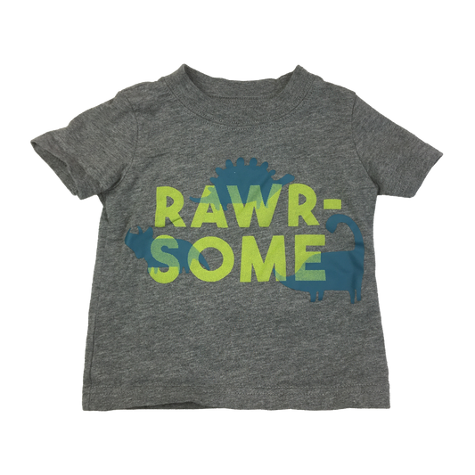 Child of Mine Grey T-Shirt "Rawr-Some" 6-9M