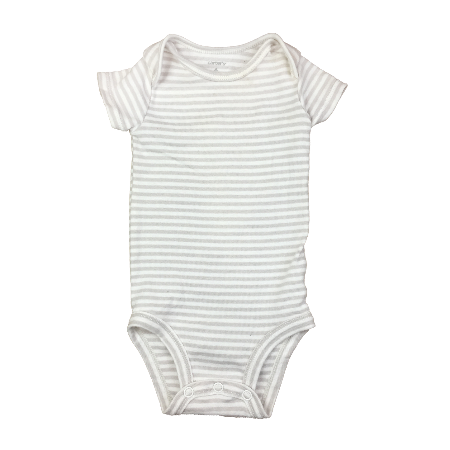 Carter's Grey & White Striped Onesie 6M