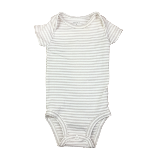 Carter's Grey & White Striped Onesie 6M