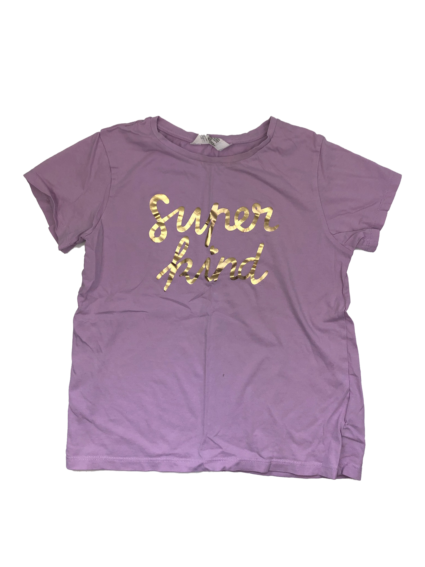 H&M Purple T-Shirt with "Super Kind" 8-10