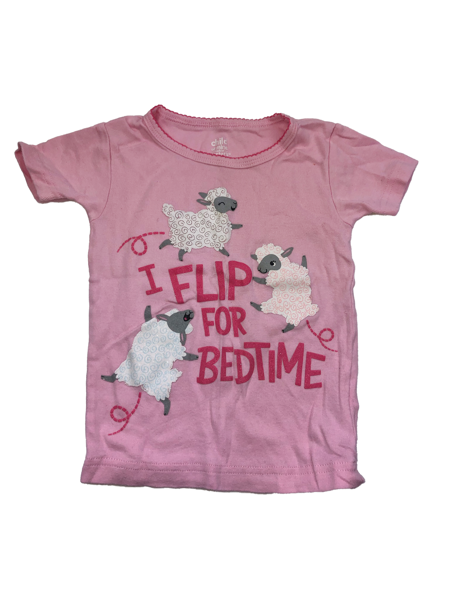 Child of Mine Pink PJ Top with "I Flip For Bedtime" & Sheep 2T