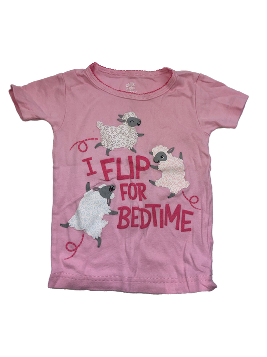 Child of Mine Pink PJ Top with "I Flip For Bedtime" & Sheep 2T