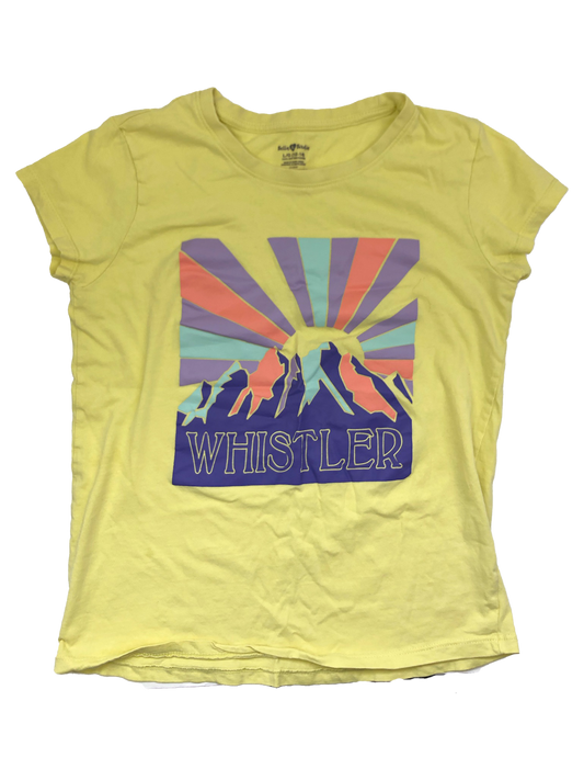 Bella & Birdie Yellow T-Shirt with "Whistler" Mountains 12-14