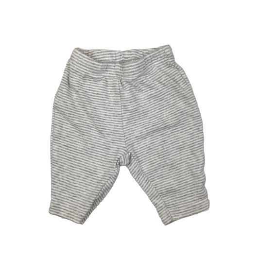 Carter's Grey & White Striped Pull-On Pants NB