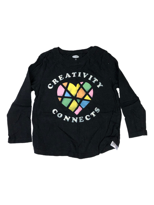 Old Navy Black Long Sleeve "Creativity Connects" 2T