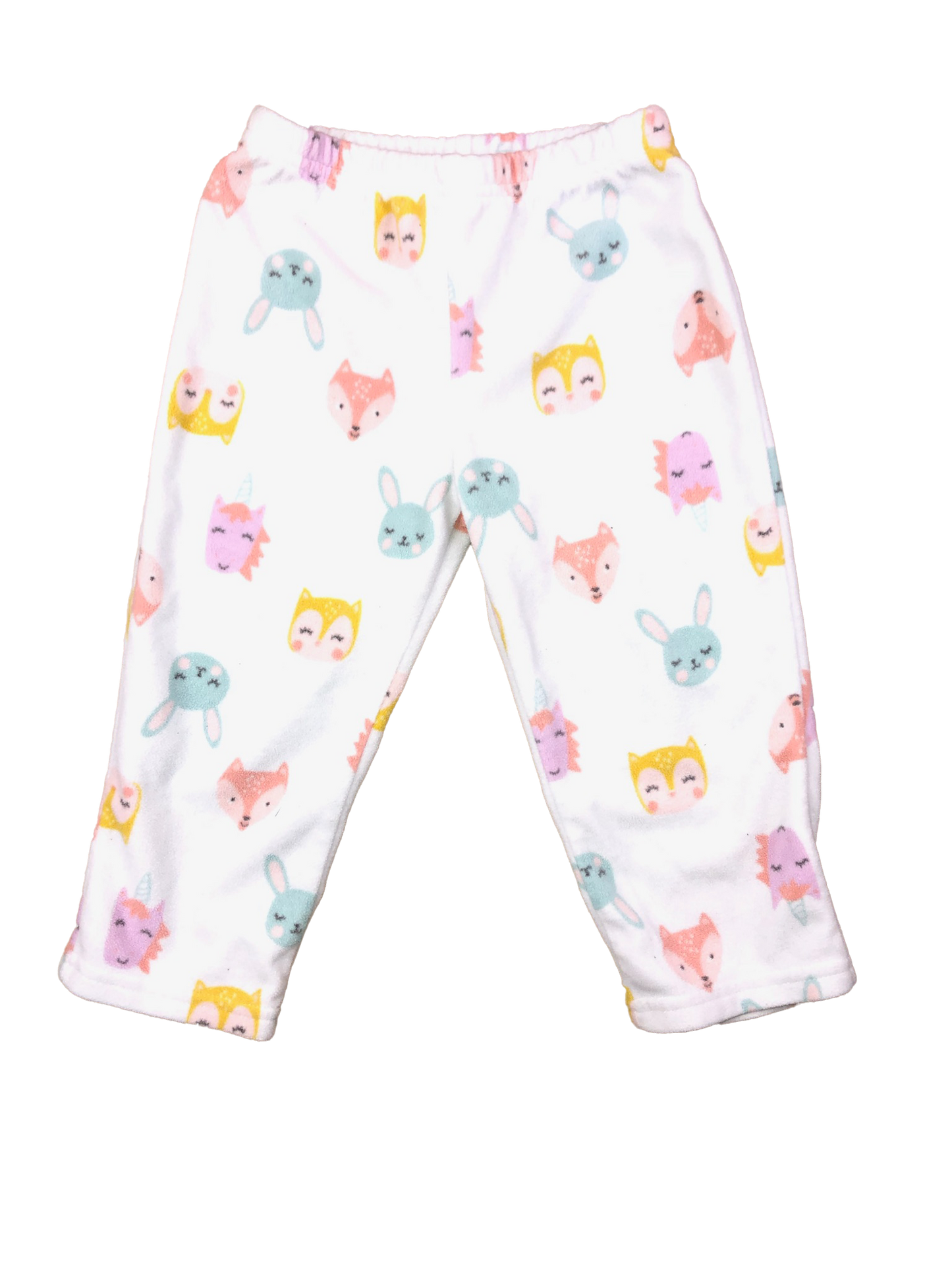 Carter's White Fleece PJ Bottoms with Animals 2T