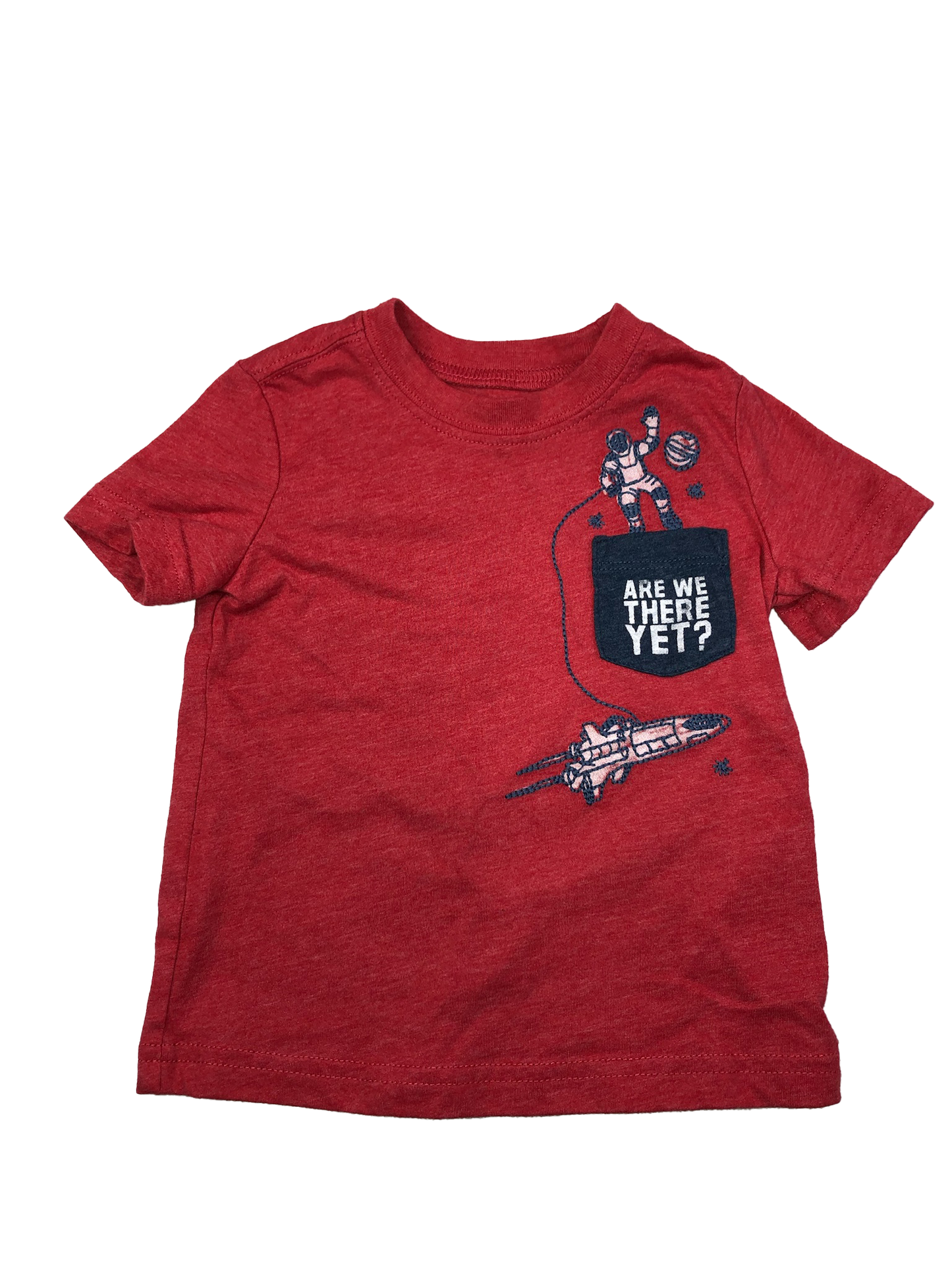 OshKosh Red T-Shirt with Astronaut "Are We There Yet" 12M