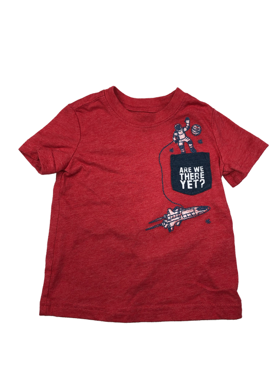 OshKosh Red T-Shirt with Astronaut "Are We There Yet" 12M