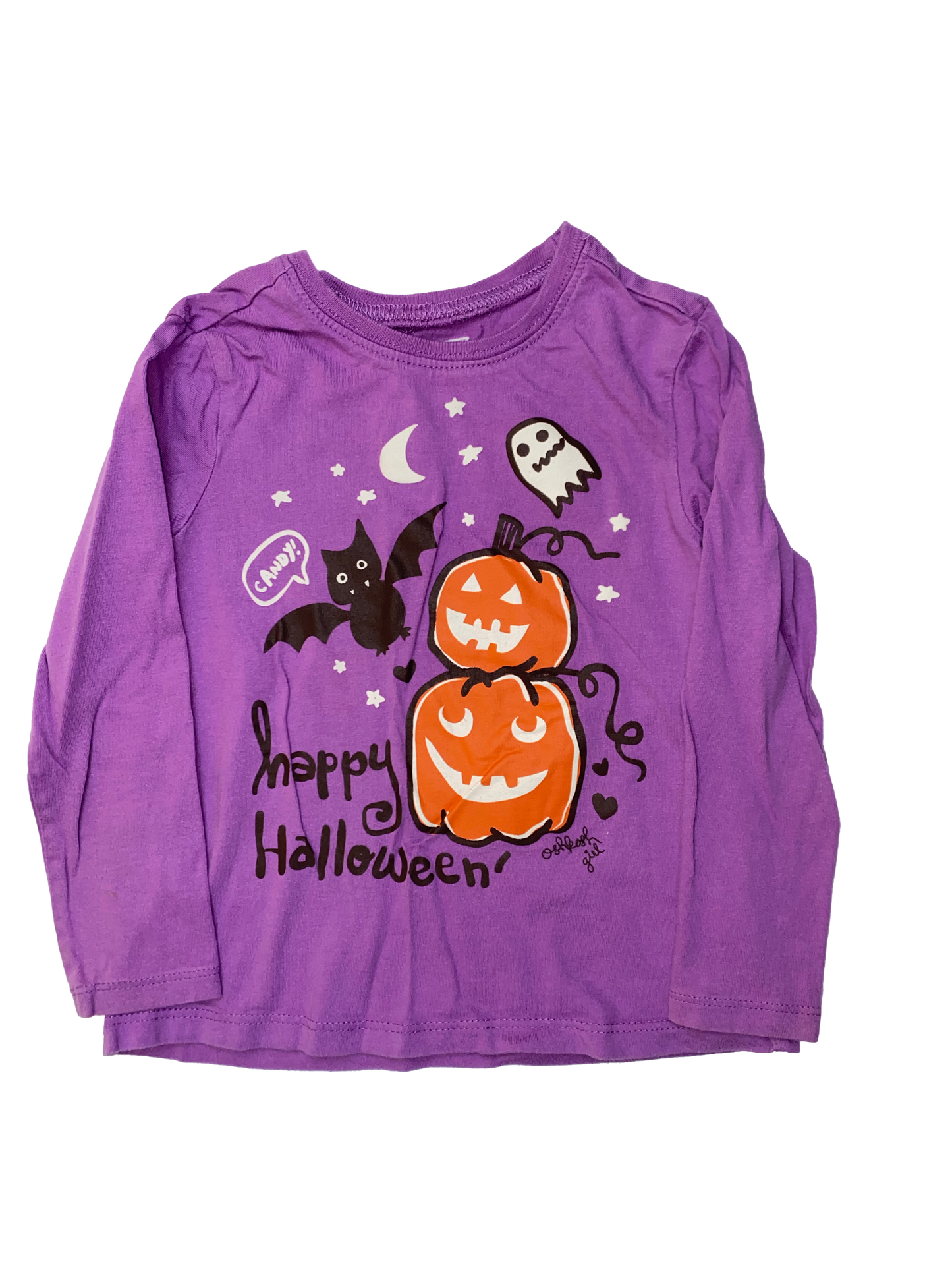 OshKosh Purple Long Sleeve Shirt "Happy Halloween" 3T