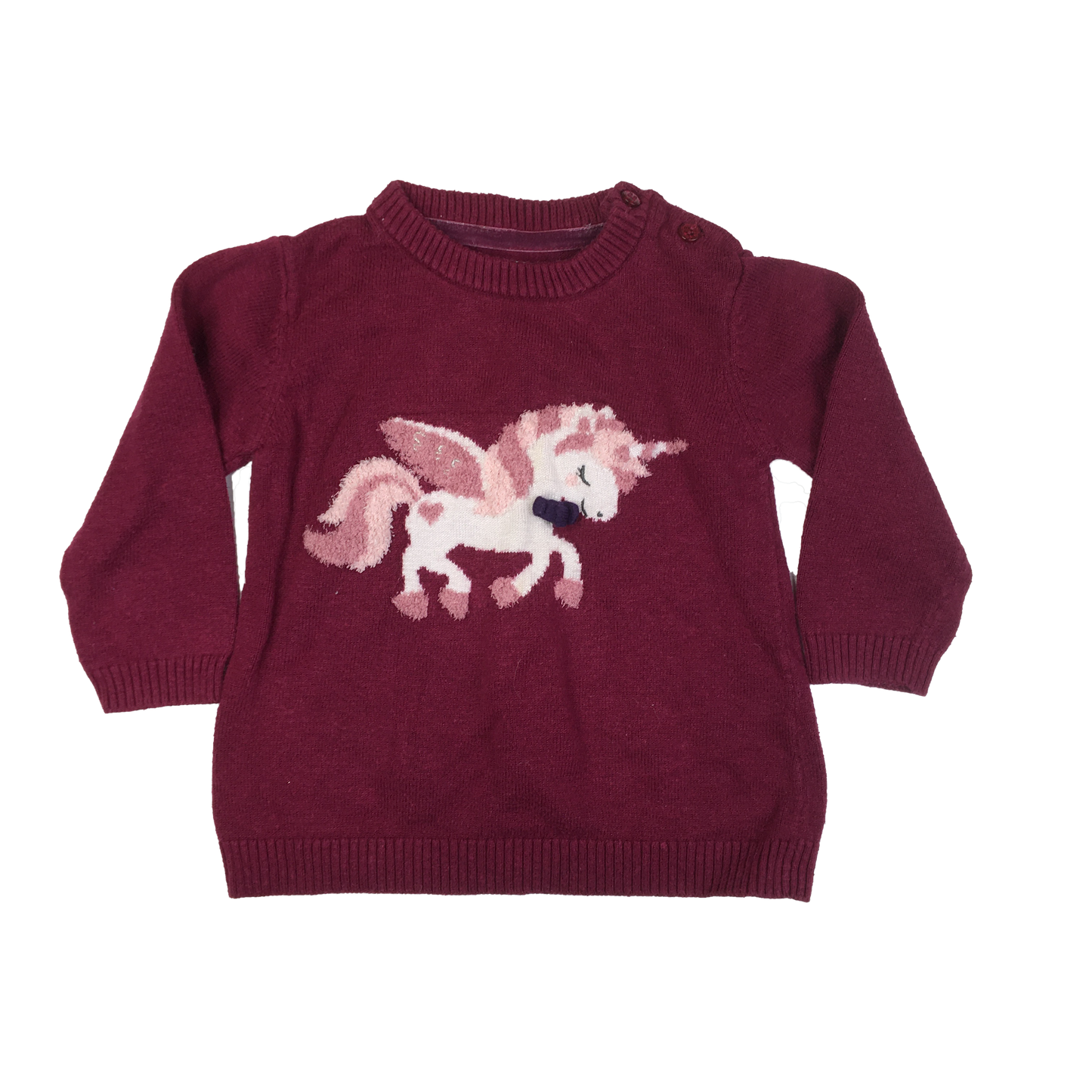 George Burgundy Pull-Over Sweater with Unicorn 12-18M