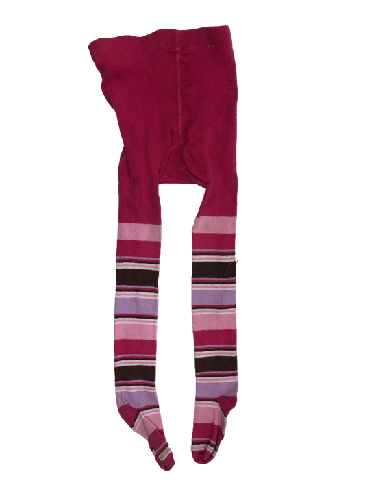 Roots Pink & Brown Striped Tights 4-6