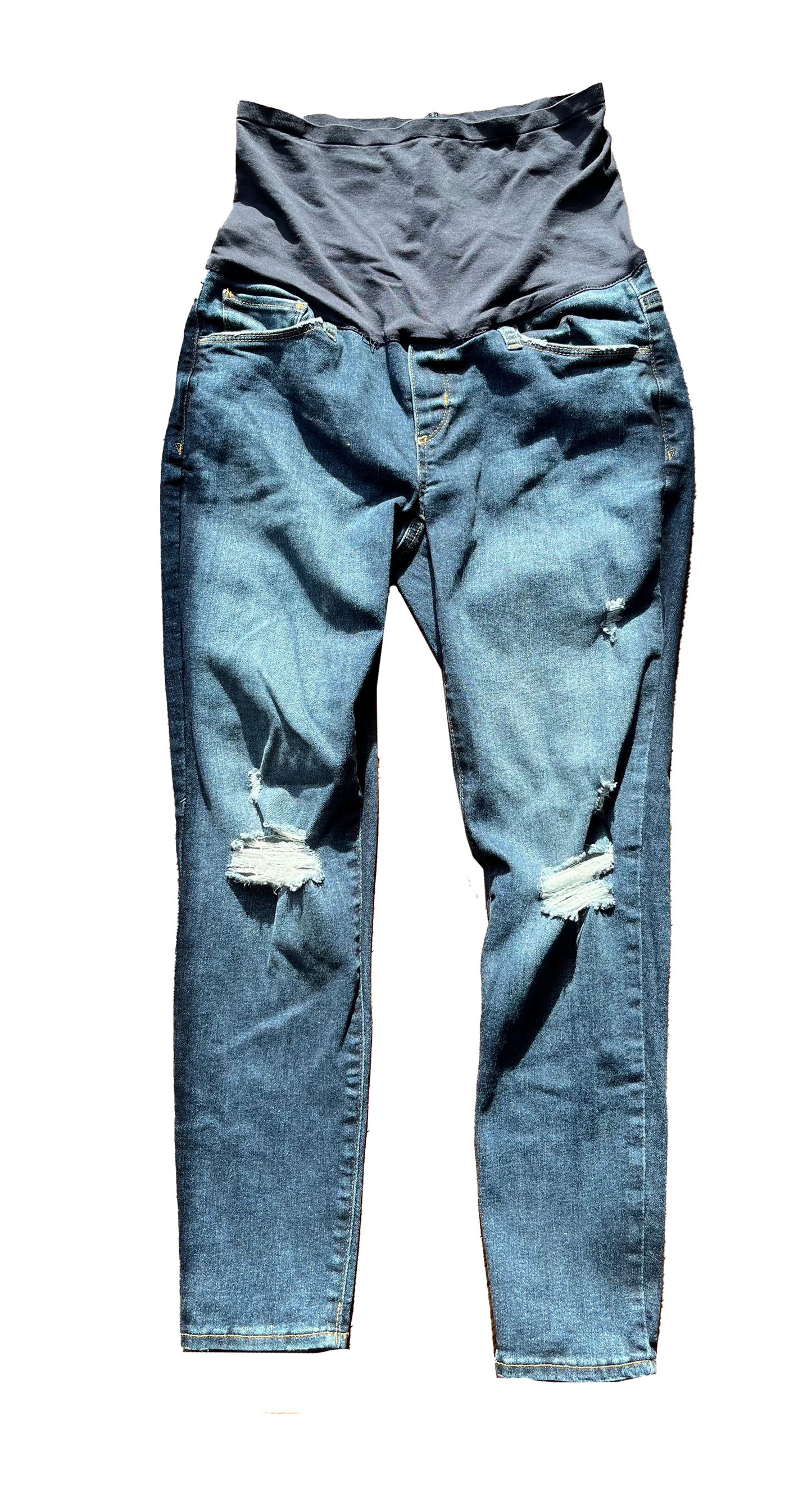 Gap Maternity Full Panel Distressed Dark Wash Jeans 6 Short