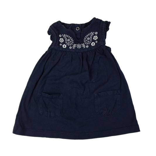 Carter's Navy Sleeveless Dress with Embroidery 6M