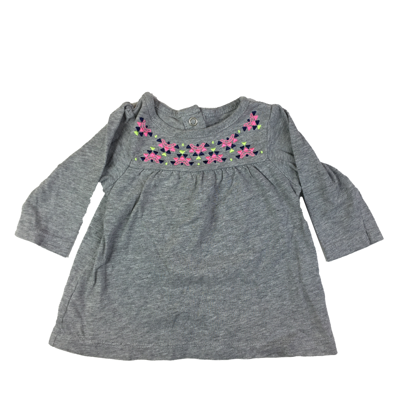 Carter's Grey Embroidered Long Sleeve Top 3M