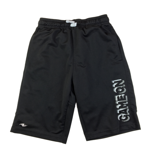 Athletic Works Black Shorts with "Game On" Decal 14-16