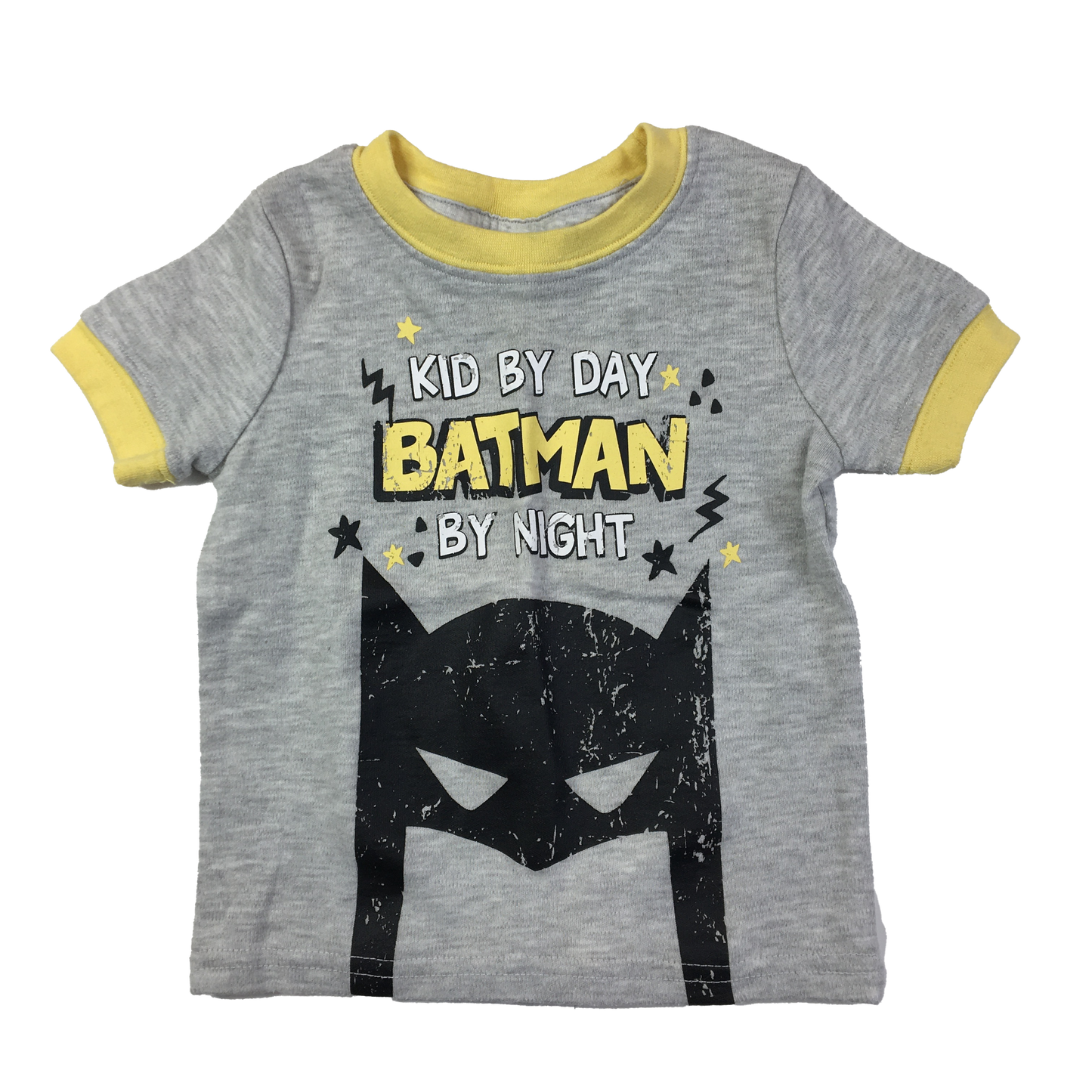 Batman Grey T-Shirt "Kid By Day Batman By Night" 6-12M