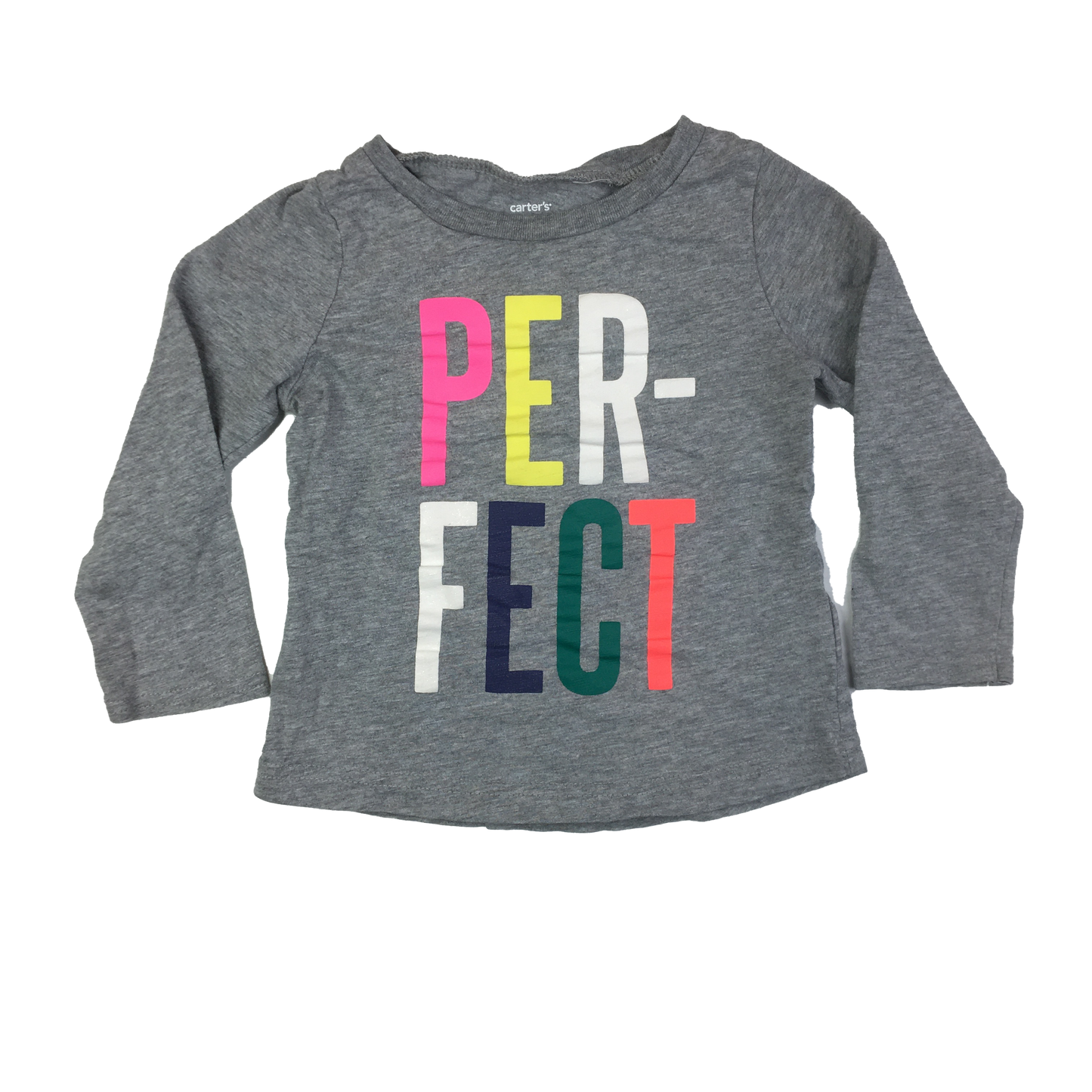 Carter's Grey Long Sleeve Shirt with "Perfect" 24M