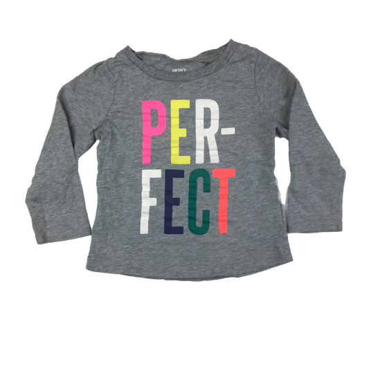 Carter's Grey Long Sleeve Shirt with "Perfect" 24M