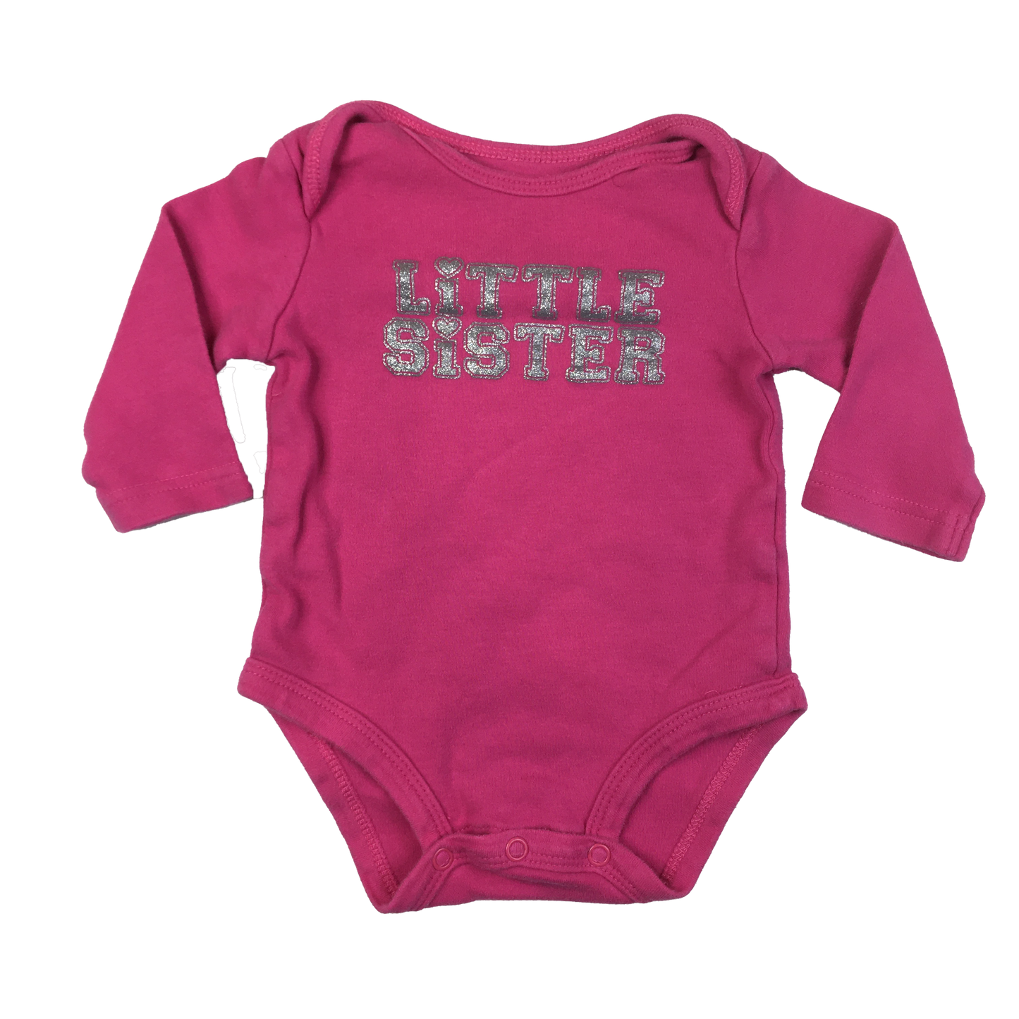 Carter's Pink Long Sleeve Onesie with "Little Sister" 6M