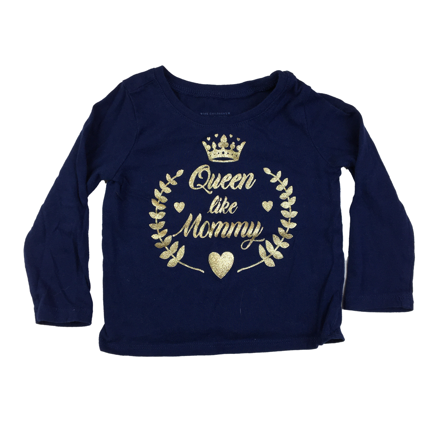 The Children's Place Navy Long Sleeve Shirt "Queen Like Mommy" 12-18M