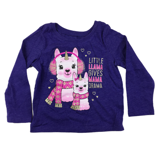 Children's Place Purple Long Sleeve Shirt "Little Llama"12-18M