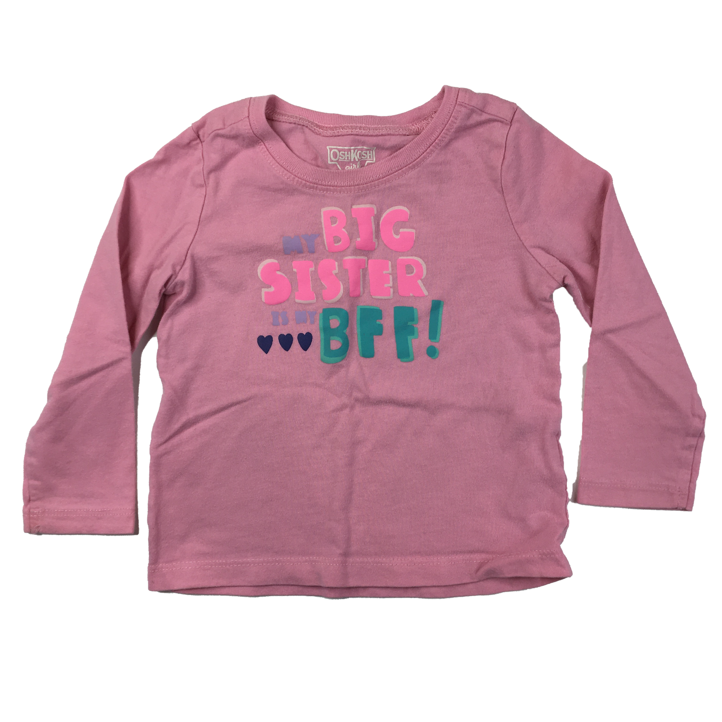 OshKosh Pink Long Sleeve Shirt "My Big Sister Is My BFF" 18M