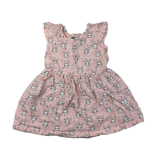 Monkey Bars Pink Dress with Bunnies 18M