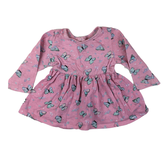 Monkey Bars Pink Dress with Butterflies 12M