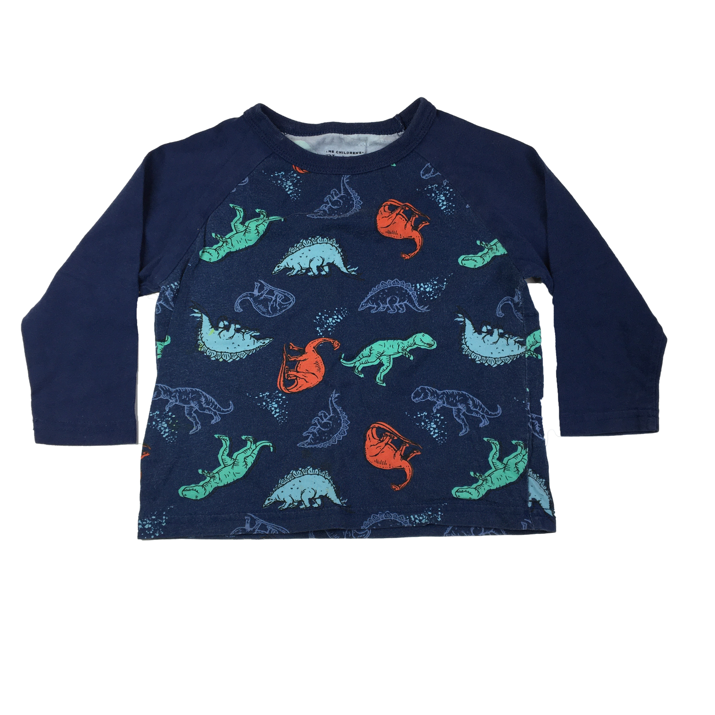 Place Navy Long Sleeve Shirt with Dinosaurs 12-18M