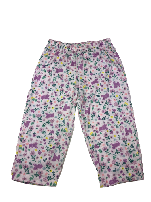 Carter's White Floral Pull-On Pants with Dogs 24M