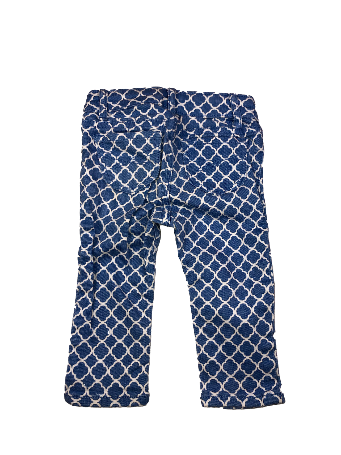 Baby Gap Skinny Leg Blue Jeans with White Quatrefoils 12-18M