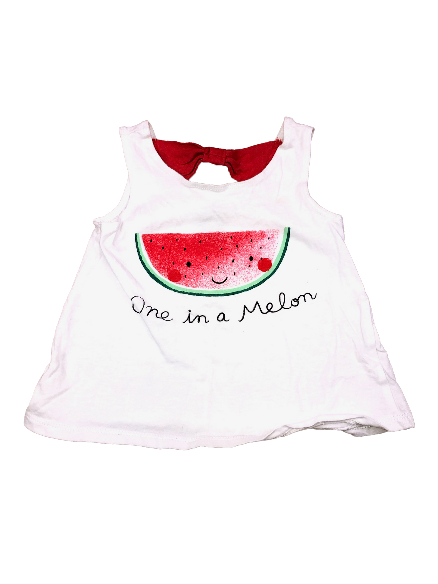 First Impressions White Tank Top "One In A Melon" 24M