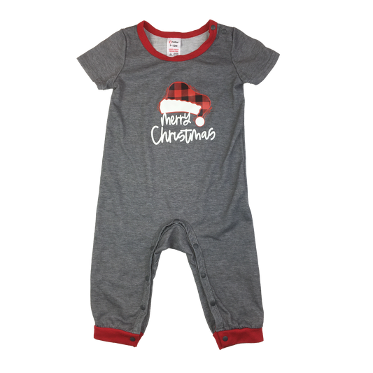 Pat Pat Grey Jumpsuit "Merry Christmas" 9-12M