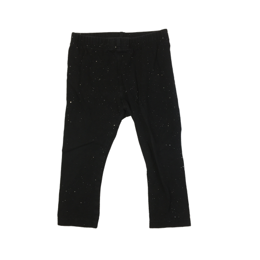 Okie Dokie Black Leggings with Silver Sparkles 9M