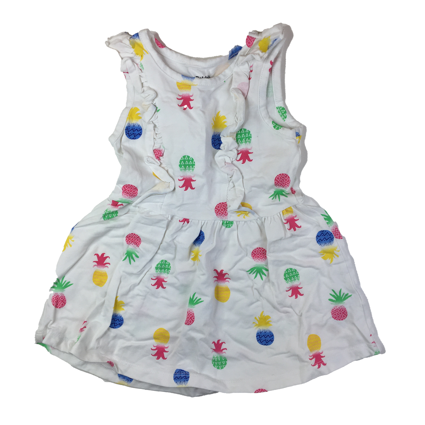 Pekkle White Dress with Pineapples 2T