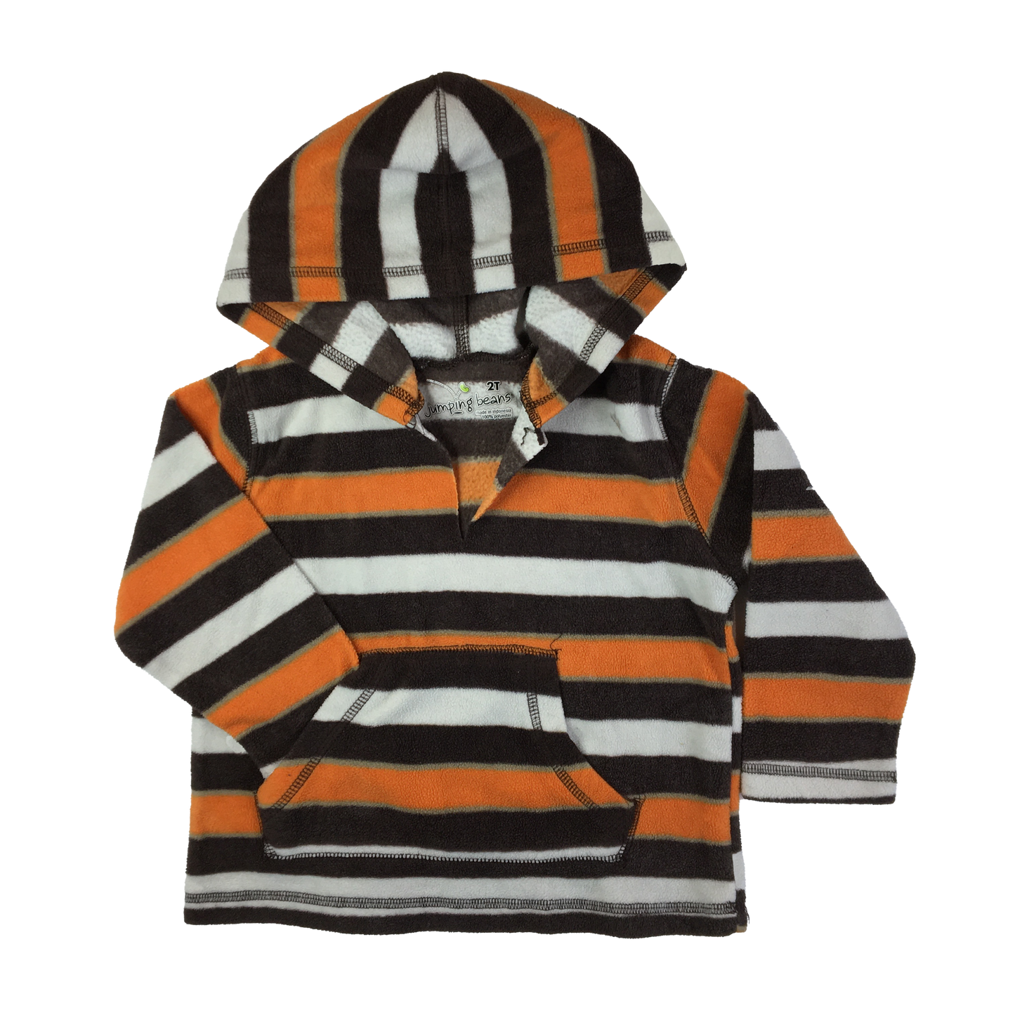 Jumping Beans Striped Fleece Hooded Pull-Over 2T