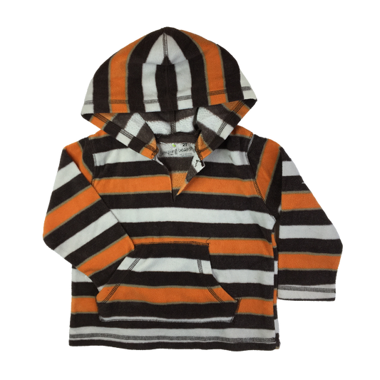 Jumping Beans Striped Fleece Hooded Pull-Over 2T