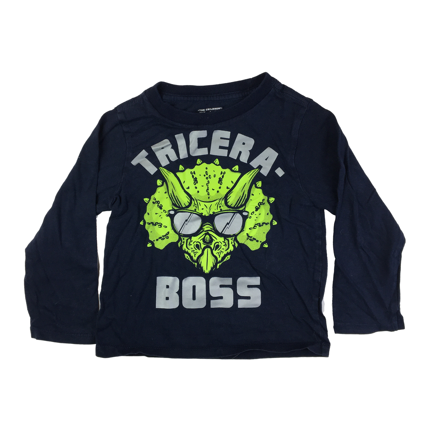 The Children's Place Navy Long Sleeve "Tricera-Boss" 2T