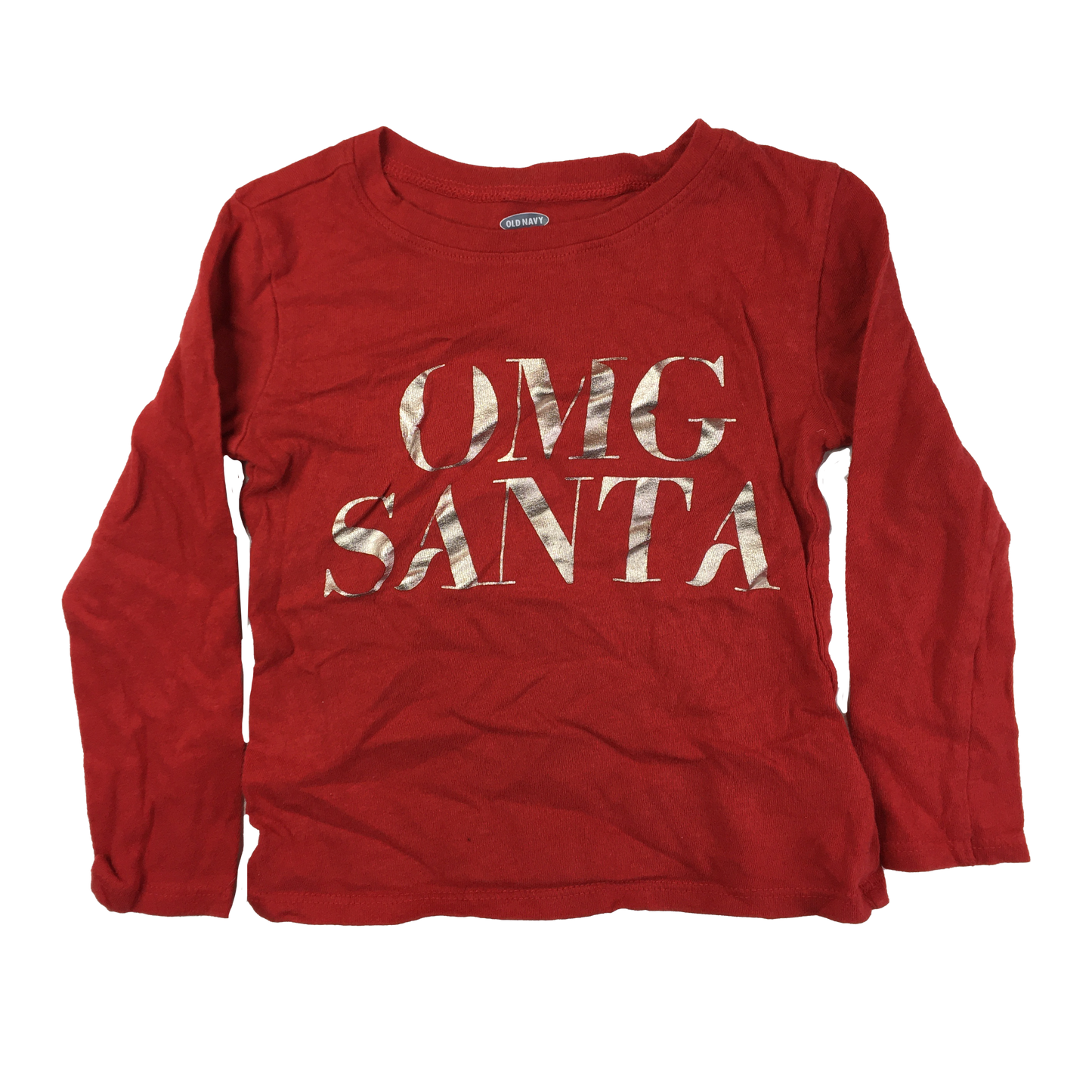The Children's Place Red Long Sleeve with "OMG SANTA" 2T