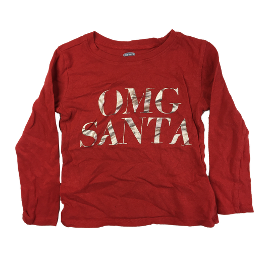 The Children's Place Red Long Sleeve with "OMG SANTA" 2T