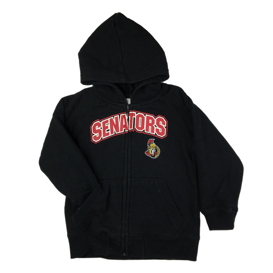 NHL Black Hooded Zip-Up with "Senators" Logo 3T