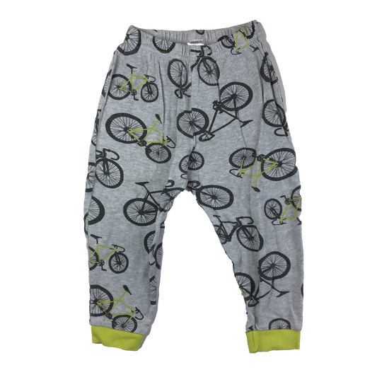 Pekkle Grey PJ Bottoms with Bikes 2-3T